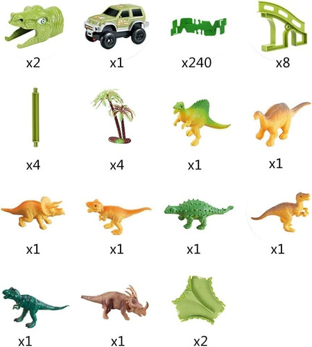 Pista De Carreras Flexible Dinosaurios 216 Piezas | Envío gratis