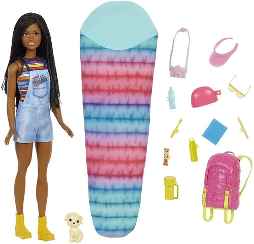 Muñeca Barbie Campamento Con Mascota Y Accesorios Mattel