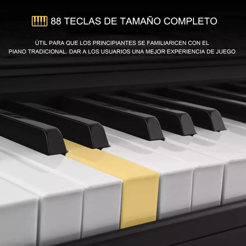 Besser Bluetooth Midi 88 Teclas Teclado Musical Piano Electrónico Negro