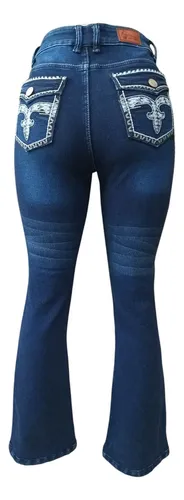 Pantalones Vaqueros Acampanados Y Bordados Para Mujer | MercadoLibre