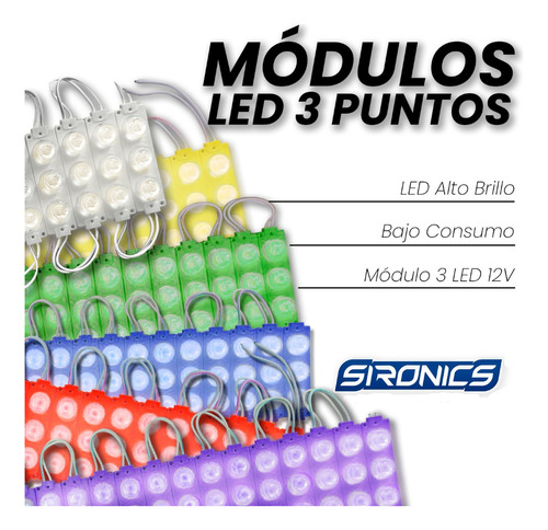 Modulo Led 3 Puntos 12v Para El Borde De Encavas, Carros 