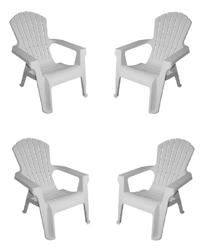 4 Sillon Mascardi Gran California Blanco Plastico Patio