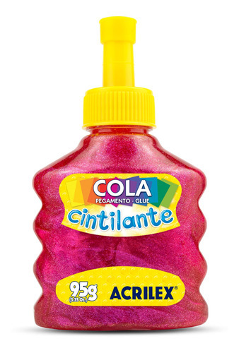 Cola Especial Para Artesanato Cintilante 95g Pink Acrilex Cor Rosa