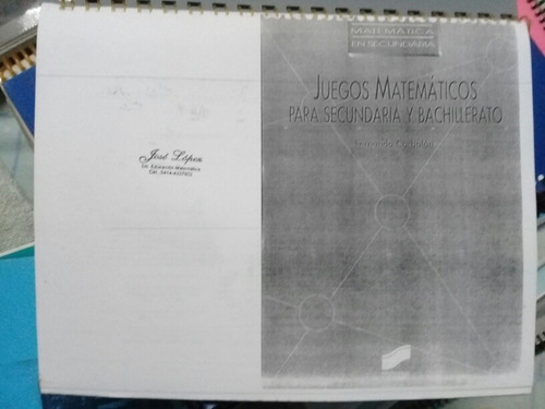 Libro: Juegos Matematicos Para Secundaria