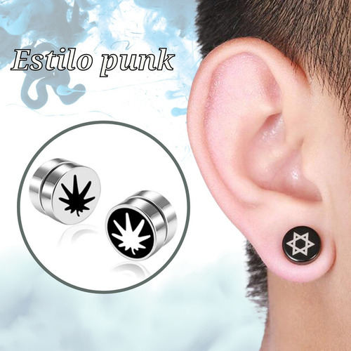 Arete Simulador Expansor Boton Iman Estilo Punk Diseños