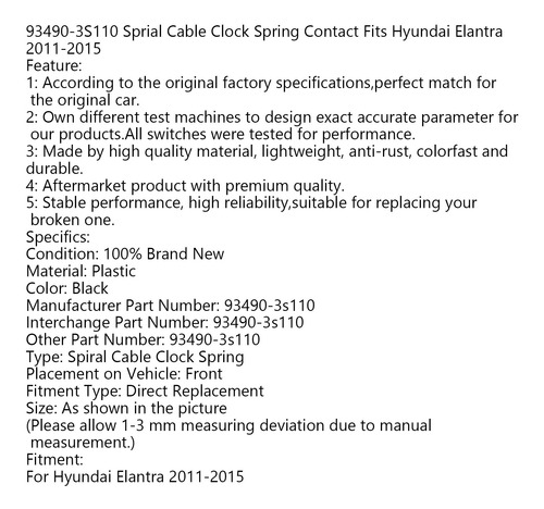 Primavera Espiral Del Reloj De Cable Para Hyundai Elantra