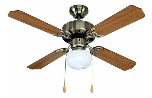 Ventilador De Techo 4 Aspas 3 Vel Luz Integrada Bronce Ofert Estructura Dorado Aspas Marrón Material de las aspas Madera 110V