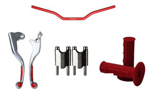 Manubrio X5 Rojo Clamp Grip + Puños Xr125 150 Nx Wirtz