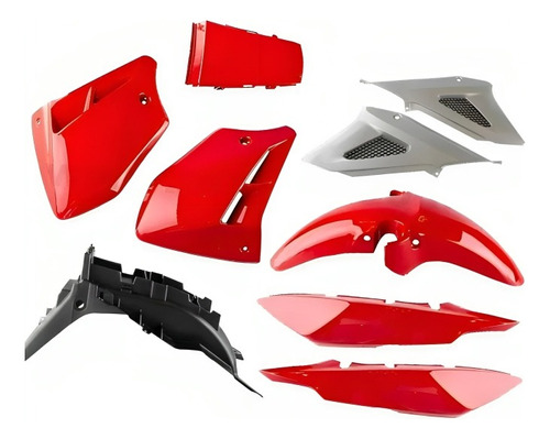 Kit Plasticos Cbx 250 Rojo 9 Piezas Cacha Colin Twister