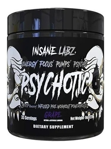 Insane Labz Psychotic Black, Oxido Nitrico, Pre Entreno.