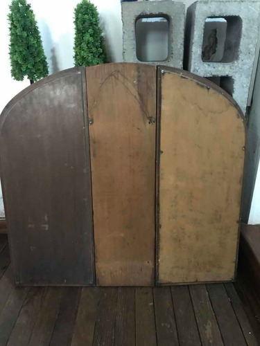 Imagen 6 de 6 de Antiguo Espejo Tríptico Biselado Marco De Madera