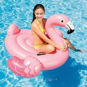 2 Flamingos Salvavidas Y Pelota Gdes Intex Inflables Alberca