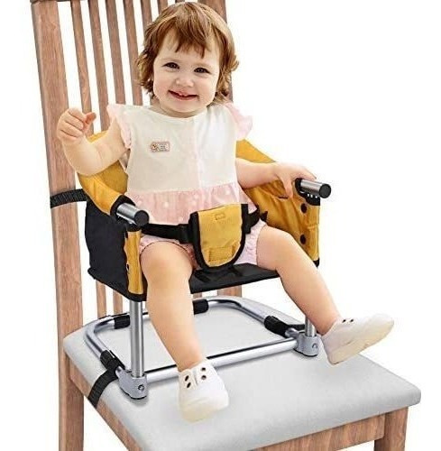 Asiento Elevador Portátil Plegable Para Niños, Amarillo