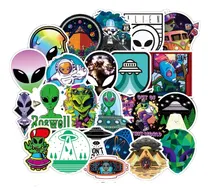 Comprar Aliens A 50 Calcomanias Stickers Pvc Vs Agua Extraterrestres