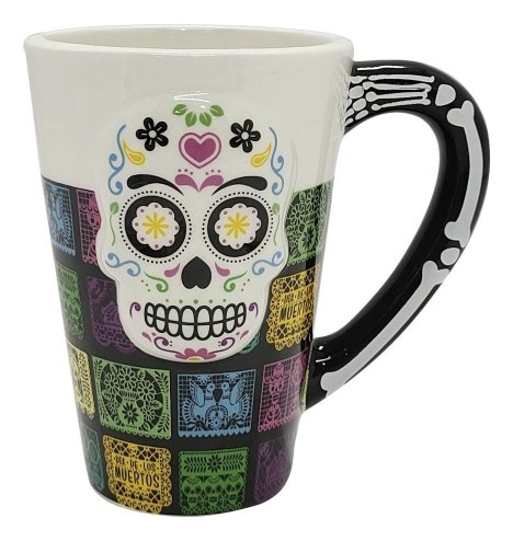 Set De 5 Tazas De Ceràmica De Calavera Dìa De Muertos (Usado)
