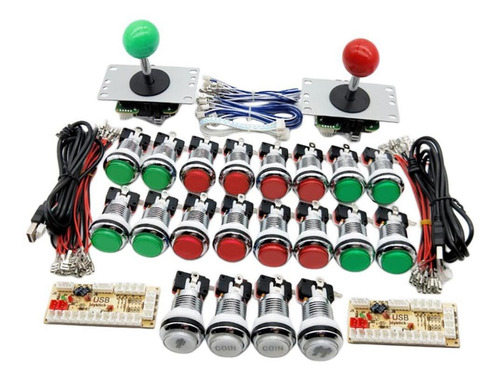 Botones Arcade Para 2 Jugadores Y Kit De Joystick Estilo6