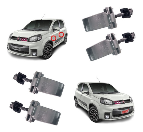 Imagem 8 de 9 de Kit Jogo Limitador Porta Dianteira Traseira Original Fiat Novo Uno Vivace Way Sporting Attractive Economy 2011 A 2020