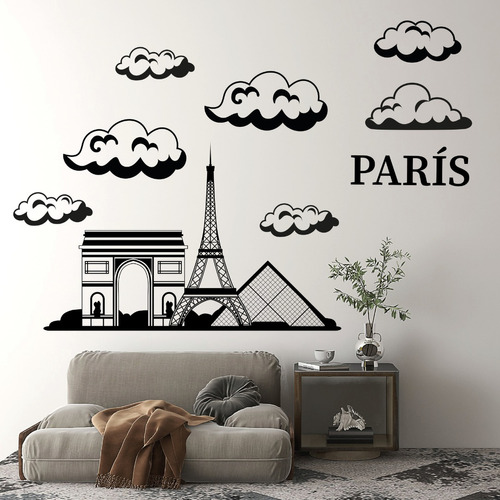 Vinil Decorativo P/pared Viajes Paris 120x90cm