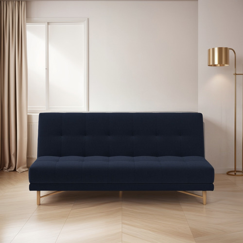 Sofá Cama 3 Lugares Bossa Nova 190cm Linho Azul Marinho
