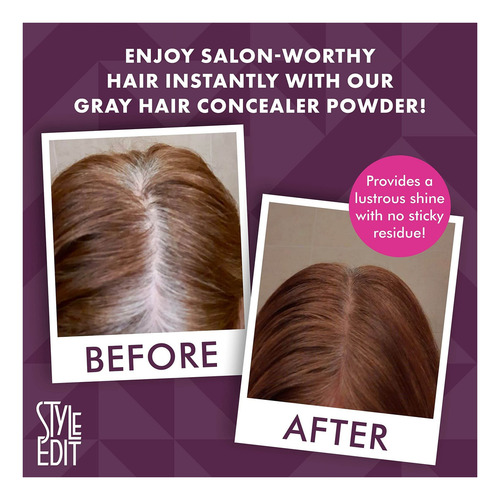 Style Edit Polvo Retoque Raíces Cabello Negro | Cubre Canas