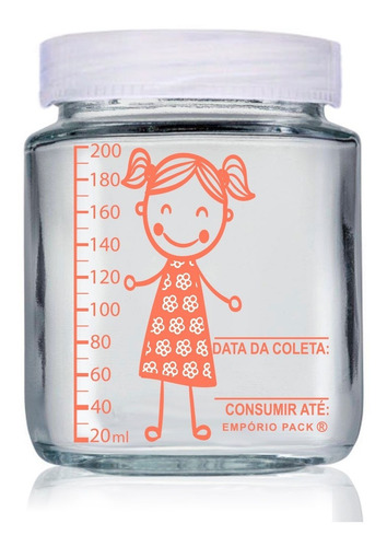 Imagem 1 de 2 de 10 Potes De Vidro Leite Materno, Graduação 200ml - Menininha