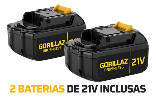 るっち Chave de Impacto de Impacto Gorillaz 21V sem Fio com 2 Baterias e