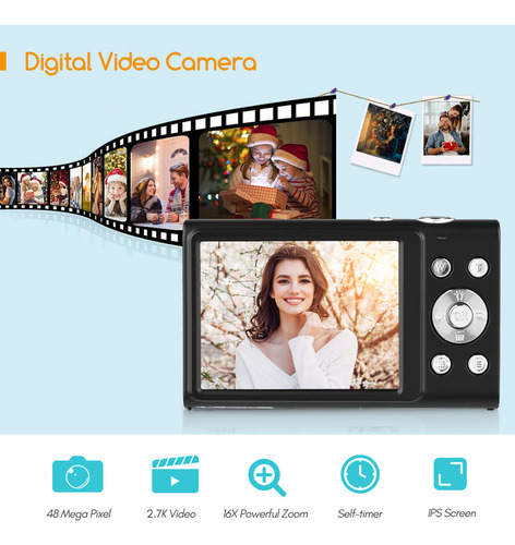 Cámara Digital Andoer De 2,7 K, Videocámara Compacta, 48 Mp,