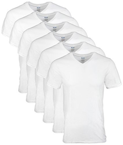 Blanco Grande Gildan Men.s V-neck T-shirts 6 Pack 