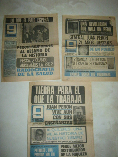 Tres Antiguos Diarios 9 De Febrero Hablan De Peron Y Mas
