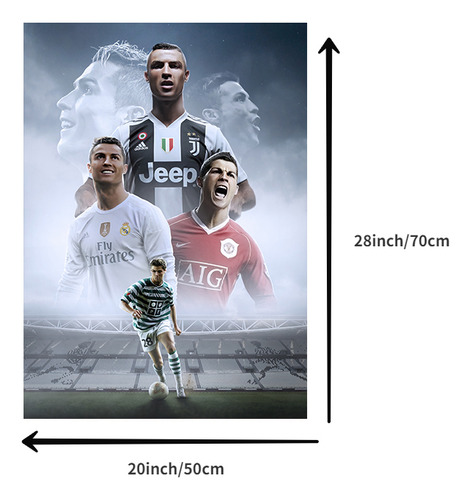 Lienzo Decorativo De Fútbol De Cristiano Ronaldo Para Pared