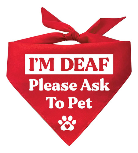 Bandana Para Perro I'm Deaf Please Ask To Pet (varios Color.