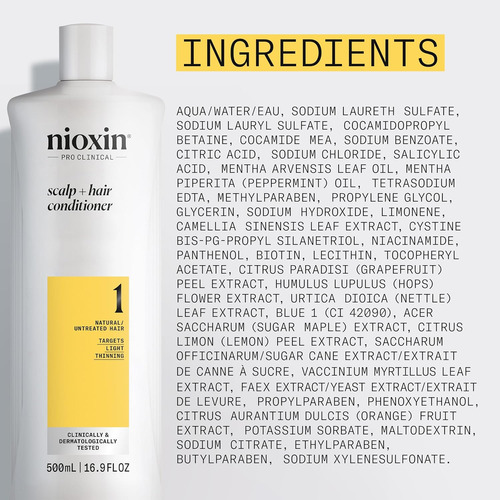 Nioxin System 1, Condicionador Terapêutico, Com Óleo De Hort