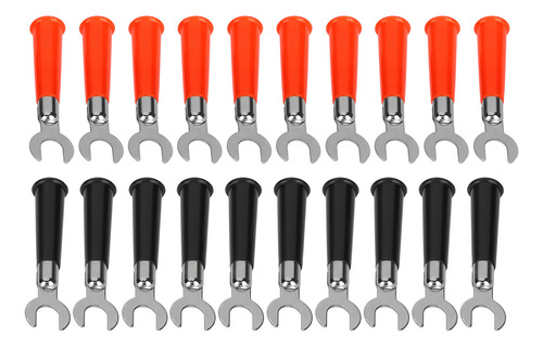 Conector Banana Y Spade, 20 Unidades, Rojo Y Negro, 19 A, Bu