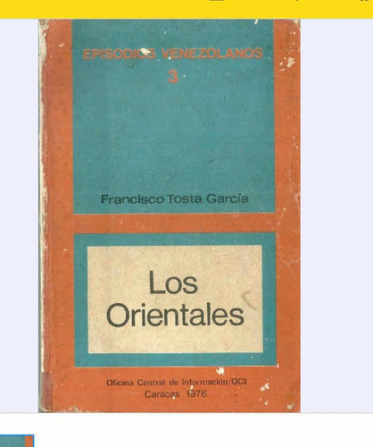Libro Francisco Tosta Garcia Episodios Los Orientales