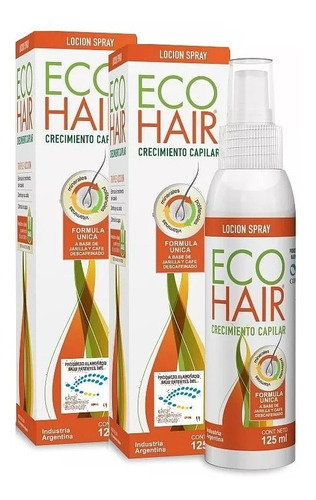 Eco Hair Locion Spray Crecimiento Capilar 125ml X 2 Unidades