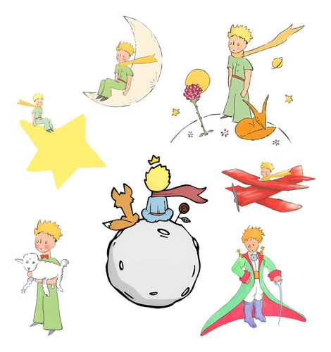 Figuras El Principito Base Rígida Kit 7 Pzas Coroplast