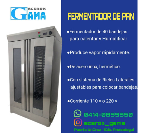 Fermentador De Pan Para 40 Bandejas, Somos Fabricantes