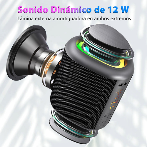 Bocina Bluetooth Inalámbrico Portátil Impermeable Rgb Aux Tf