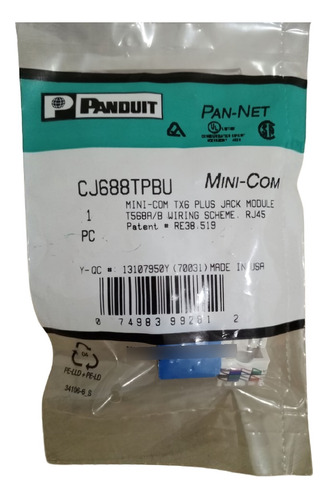 Coupler Panduit Cat 6 Color Azul Cj688tpbu