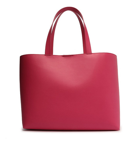 Imagem 3 de 5 de Bolsa Feminina Shopping Grande Alça De Ombro Rosa - My Shoes