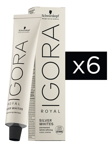 6 Tinturas Igora Royal Absolutes Silverwhite Schwarzkopf
