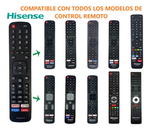 Control Para Hisense Para Sharp Smart Tv En2bl27h + Pilas