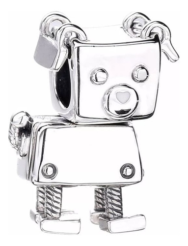 Charm Dije Perrito Bobby Bot Plata 925