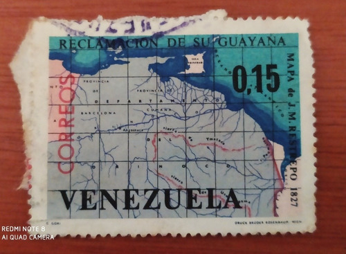 Imagen 1 de 3 de Estampilla Venezolana., Reclamación De Su Guayana Año 1965