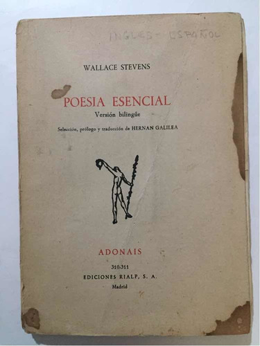 Poesía Esencial: Wallace Stevens, Adonais 1974 1ra Edición