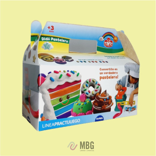 Imagen 2 de 4 de Set Dido Pastelero Plastilina + Cortante + Rodillo + Molde
