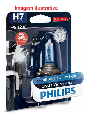 Lâmpada Philips Crystal Vision Moto H7 4300k  Efeito Xenon