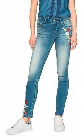 - Jeans Nuevos Bordados Marca Desigual 38 Con Envío