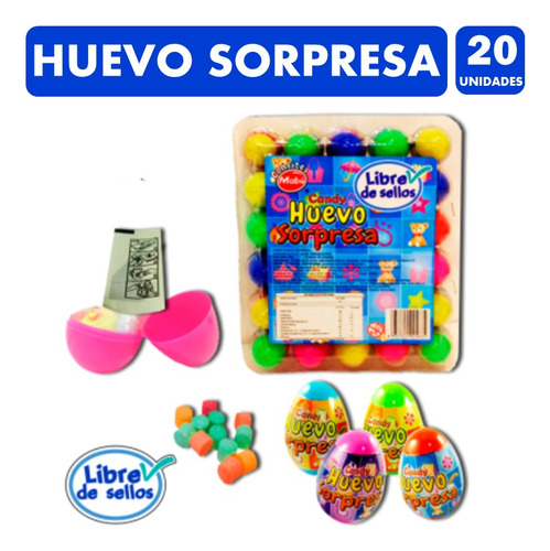 Huevo Sorpresa Sin Azúcar - Especial Pascua (20 Unidades)