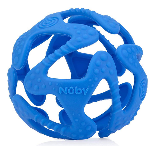 Nuby Pelota De Mordedor 100% Silicona Tuggy, 6 Meses, Los Co